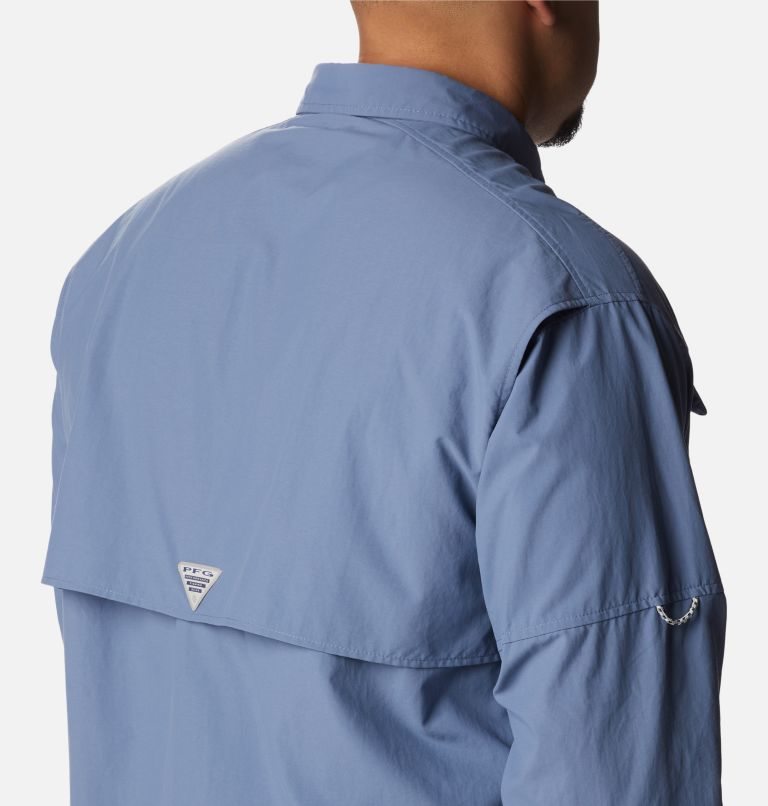 Men's Columbia PFG Bahama II Long Sleeve Shirts Blue | Plus Size CA-L4031
